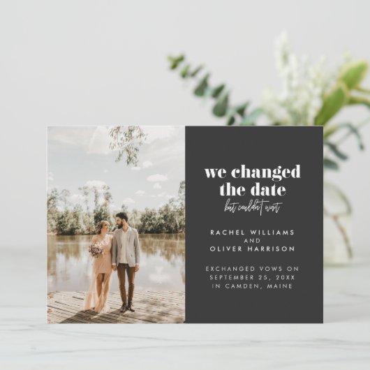 We hebben de datum veranderd, maar konden niet wac aankondiging (Staand voorkant)