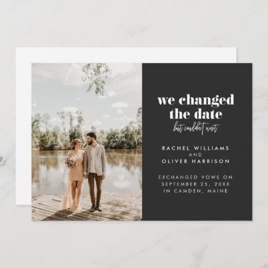 We hebben de datum veranderd, maar konden niet wac aankondiging (Voorkant / Achterkant)