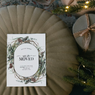 We hebben de Eucalyptus Dusty Moving Announcement Feestdagenkaart