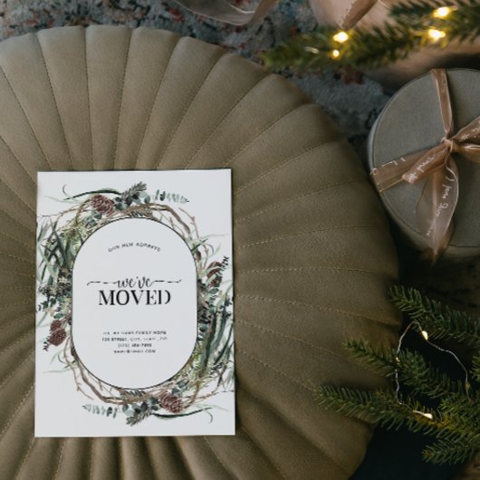 We hebben de Eucalyptus Dusty Moving Announcement  Feestdagenkaart