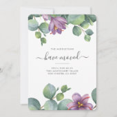 We hebben de Eucalyptus Greenery Botanical Moving Aankondiging (Voorkant)