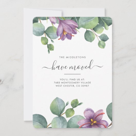 We hebben de Eucalyptus Greenery Botanical Moving Aankondiging (Voorkant)