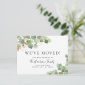 We hebben de Eucalyptus Greenery Waterverf Bewegen Aankondigingskaart (Staand voorkant)