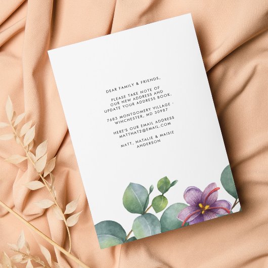 We hebben de Eucalyptus Paarse groene olievloeisto Notitiekaartje