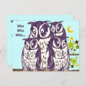 We hebben de familie Owl verplaatst Aankondigingskaart (Voorkant / Achterkant)