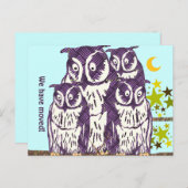 We hebben de familie Owl verplaatst Aankondigingskaart (Voorkant / Achterkant)