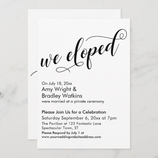 We hebben de Fancy Post Wedding Celebration van he Kaart (Voorkant / Achterkant)