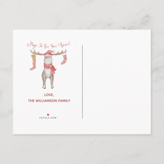 We hebben de feestdag verplaatst. aankondigingskaart (Achterkant)