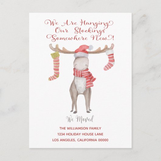 We hebben de feestdag verplaatst. aankondigingskaart (Voorkant)