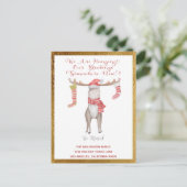 We hebben de feestdag verplaatst. aankondigingskaart (Staand voorkant)