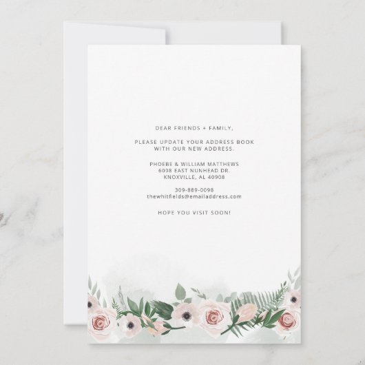 We hebben de Floral Change of Address Moving verpl Aankondiging (Achterkant)