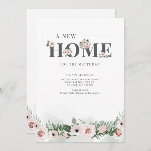 We hebben de Floral Change of Address Moving verpl Aankondiging (Voorkant / Achterkant)