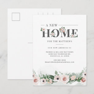 We hebben de Floral Change of Address Moving verpl Aankondigingskaart