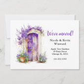 We hebben de Floral Paarse lavender-deur verplaats Aankondiging (Voorkant)