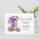 We hebben de Floral Paarse lavender-deur verplaats Aankondiging (Staand voorkant)