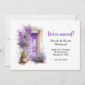 We hebben de Floral Paarse lavender-deur verplaats Aankondiging (Voorkant)