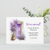 We hebben de Floral Paarse lavender-deur verplaats Aankondiging (Staand voorkant)
