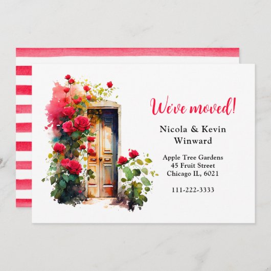 We hebben de Floral Red Roses-deur verplaatst Aankondiging (Voorkant / Achterkant)