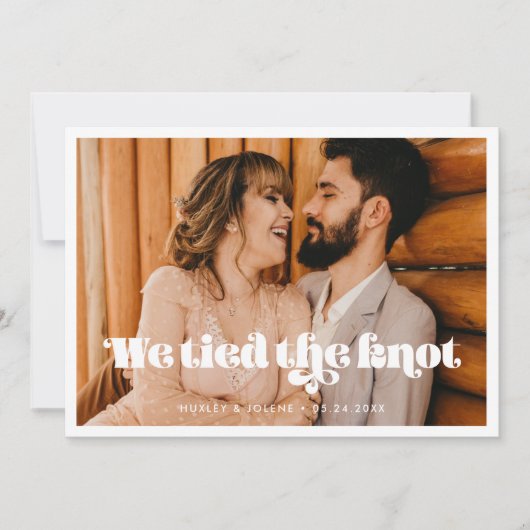 We hebben de foto van het knot retro script gekop aankondiging (Voorkant)