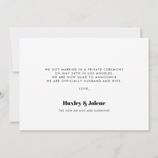 We hebben de foto van het knot retro script gekop aankondiging (Achterkant)