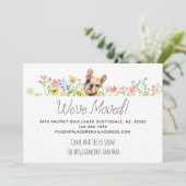 We hebben de Franse Bulldog Floral Moving Aankondiging (Staand voorkant)