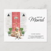 We hebben de gele labrador rode deurhond verplaats aankondigingskaart (Voorkant)