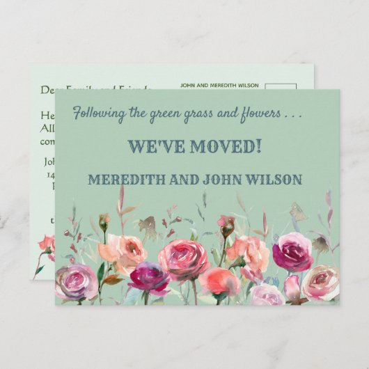 We hebben de Groene Floral van de Begroting Eucaly Aankondigingskaart (Voorkant / Achterkant)