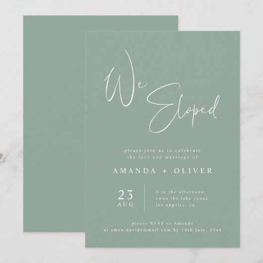 We hebben de groene minimalistische opslag van Sag Aankondiging (Voorkant / Achterkant)