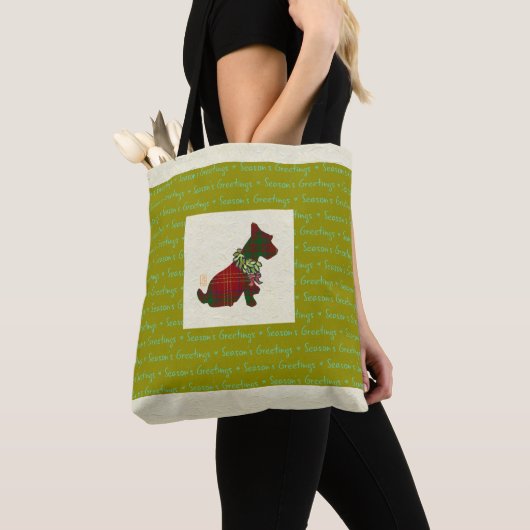 We hebben de groeten van Scottie Dog Seizoenseizoe Tote Bag (Dichtbij)