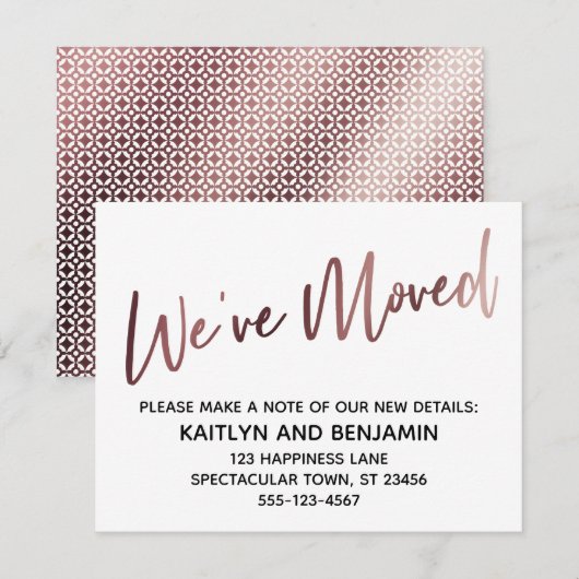 We hebben de handschrift Roos gouden patroon Kaart (Voorkant / Achterkant)