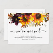 We hebben de herfst Boho Sunflower Bloving Moving Aankondigingskaart (Voorkant / Achterkant)