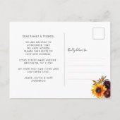 We hebben de herfst Boho Sunflower Bloving Moving Aankondigingskaart (Achterkant)