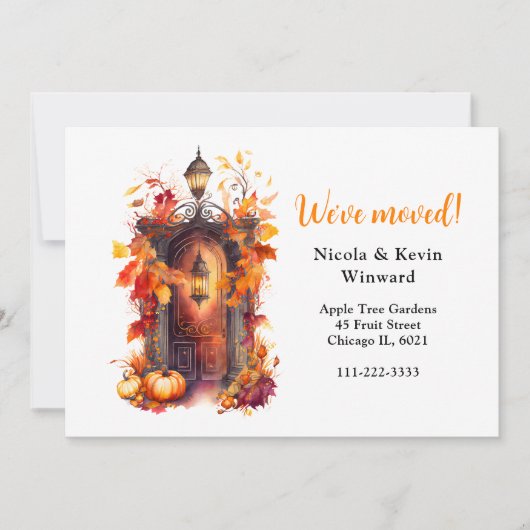 We hebben de Herfst Herfst Pompoendeur verplaatst Aankondiging (Voorkant)