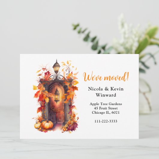 We hebben de Herfst Herfst Pompoendeur verplaatst Aankondiging (Staand voorkant)