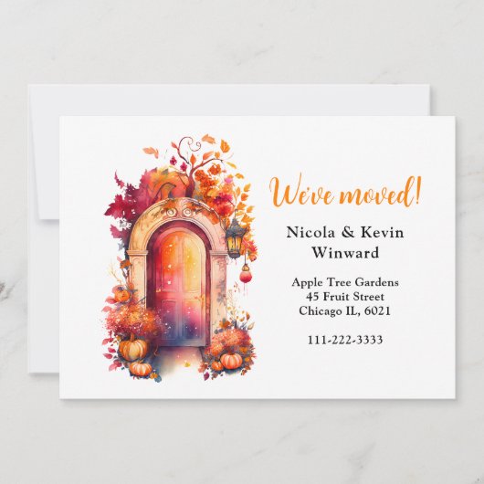 We hebben de Herfst Herfst Pompoendeur verplaatst Aankondiging (Voorkant)