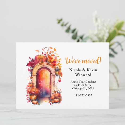 We hebben de Herfst Herfst Pompoendeur verplaatst Aankondiging (Staand voorkant)