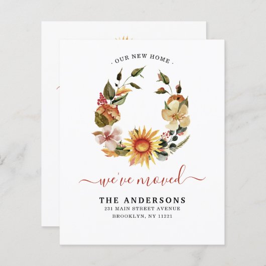 We hebben de herfst Herfst Wreath Moving Announcem (Voorkant / Achterkant)