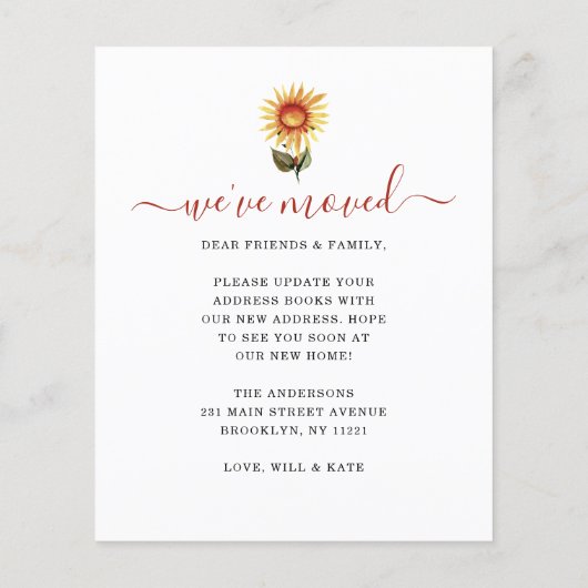 We hebben de herfst Herfst Wreath Moving Announcem (Achterkant)