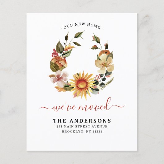 We hebben de herfst Herfst Wreath Moving Announcem (Voorkant)