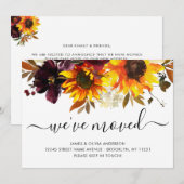 We hebben de herfst Sunflower Bloom New Home Movin Aankondiging (Voorkant / Achterkant)