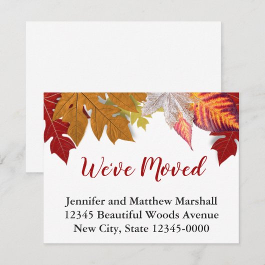 We hebben de herfst van Leaves Moving Announcement Aankondiging (Voorkant / Achterkant)