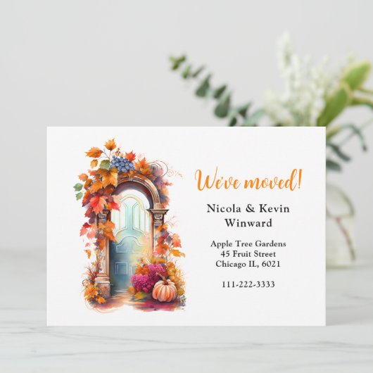 We hebben de herfstbladeren van de deur verplaatst aankondiging (Staand voorkant)