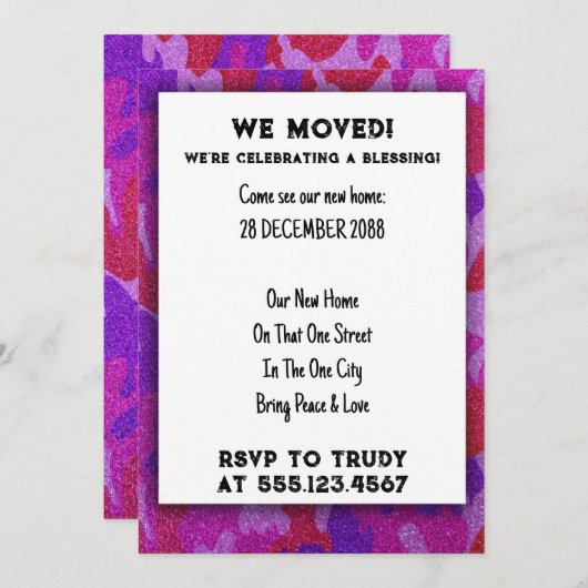 We hebben de 'Home Blessing New House Warming Part Kaart (Voorkant / Achterkant)