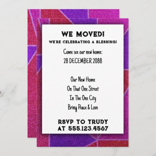 We hebben de 'Home Blessing New House Warming Part Kaart (Voorkant / Achterkant)