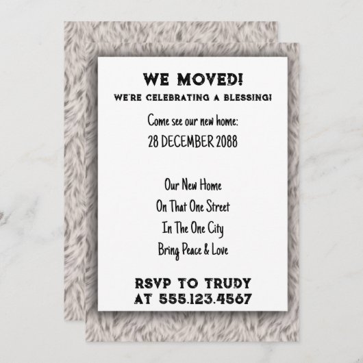 We hebben de 'Home Blessing New House Warming Part Kaart (Voorkant / Achterkant)