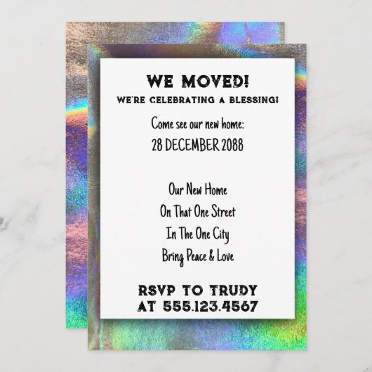 We hebben de 'Home Blessing New House Warming Part Kaart (Voorkant / Achterkant)