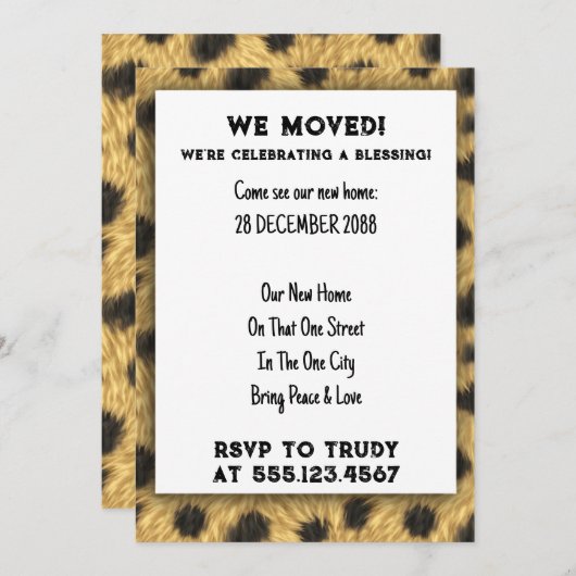 We hebben de 'Home Blessing New House Warming Part Kaart (Voorkant / Achterkant)