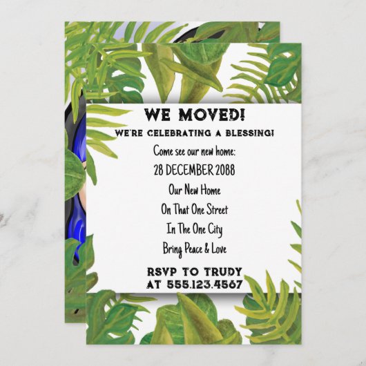 We hebben de 'Home Blessing New House Warming Part Kaart (Voorkant / Achterkant)