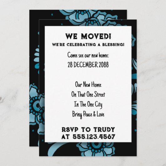 We hebben de 'Home Blessing New House Warming Part Kaart (Voorkant / Achterkant)