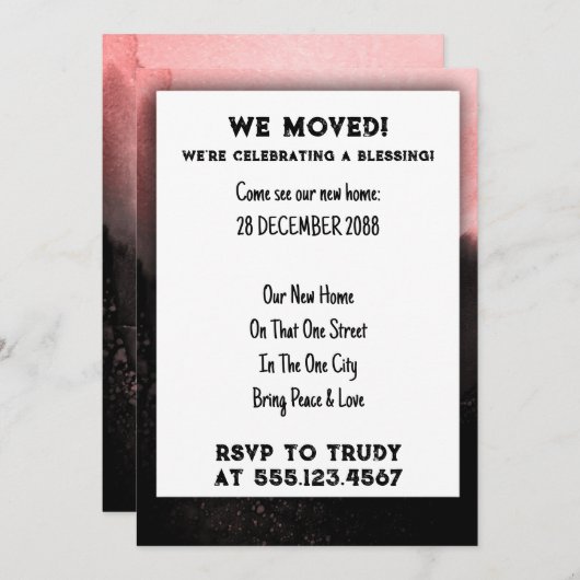 We hebben de 'Home Blessing New House Warming Part Kaart (Voorkant / Achterkant)